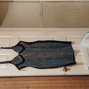 Beautiful black bejeweled detailed bodycon dress